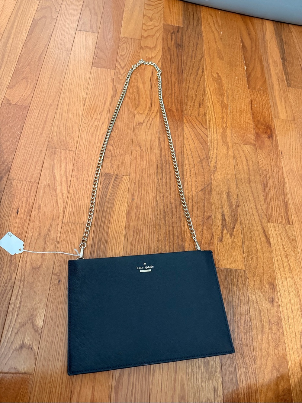 kate spade black crossbody with gold chain